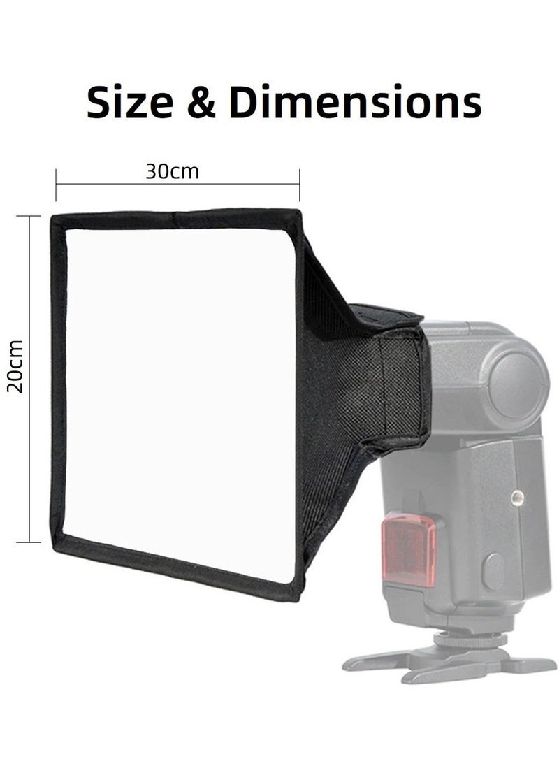 Flash Diffuser Speedlite Foldable Softbox compatible with Canon/Nikon/Godox/YONGNUO mounted on camera Speedlite