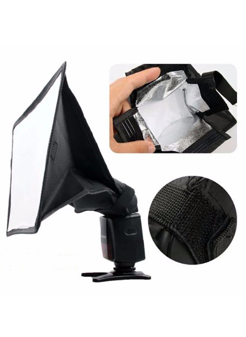 Flash Diffuser Speedlite Foldable Softbox compatible with Canon/Nikon/Godox/YONGNUO mounted on camera Speedlite