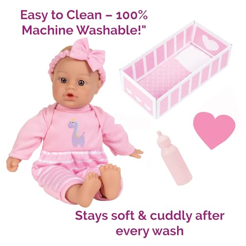 Adora Sweet Baby - 11” Soft & Cuddly Baby Doll, Realistic Features, Gentle Scent, Machine Washable, Lightweight & Easy to Hold | Adorable Playmate (Girl Dino) - Image 5