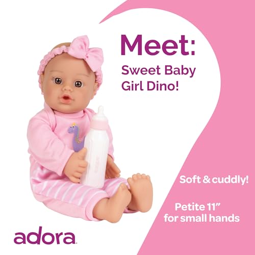 Adora Sweet Baby - 11” Soft & Cuddly Baby Doll, Realistic Features, Gentle Scent, Machine Washable, Lightweight & Easy to Hold | Adorable Playmate (Girl Dino) - Image 2