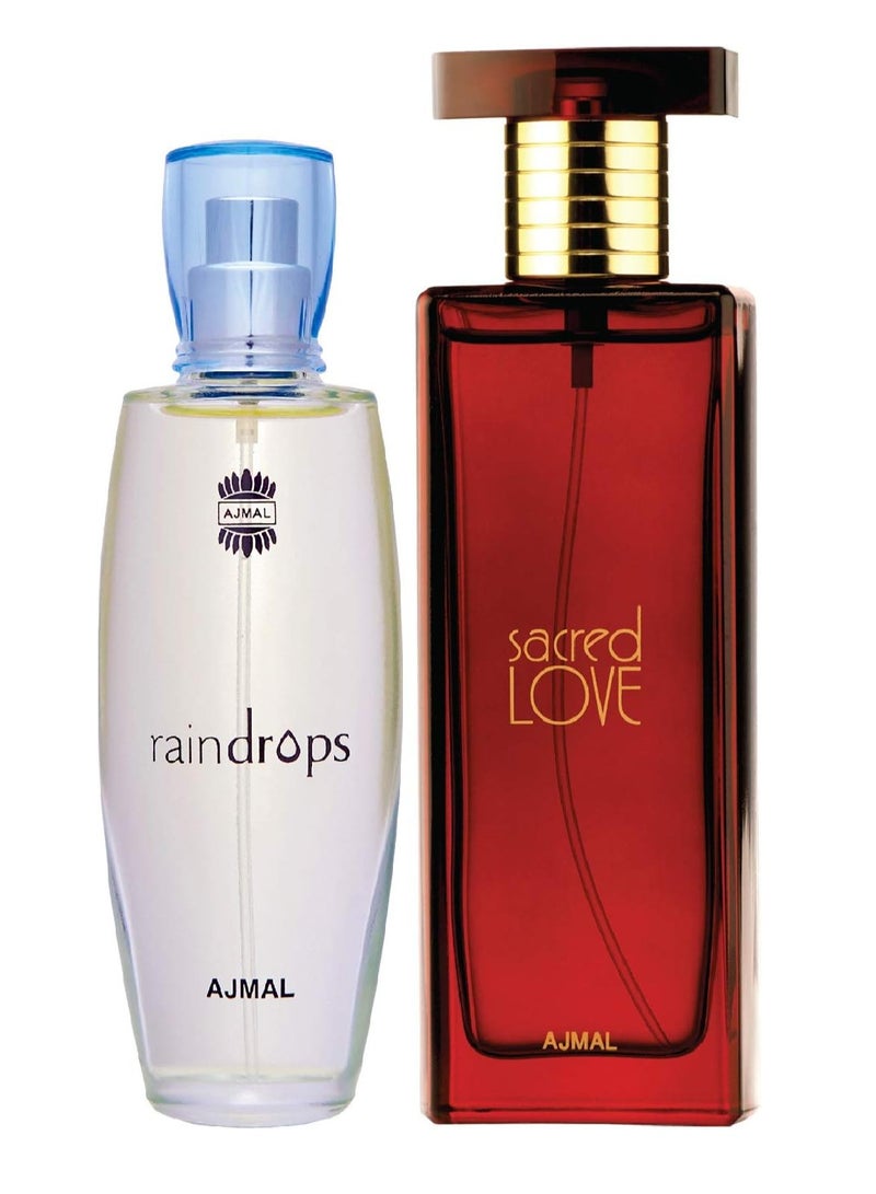 هدايا العطور اجمل او دو بارفان فلورال شيبر من رين دروبس، 50 مل للنساء، او دي بارفان ساكريد لوف او دي بارفان برائحة المسك 50 مل + 2 جهاز اختبار مجاني - Image 1