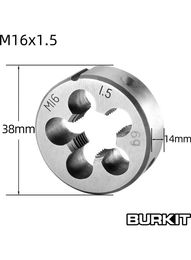 Burkit M16 X 1.5 Tap and Die Set, M16 x 1.5 Machine Thread Tap and Round Die Right Hand - Image 3