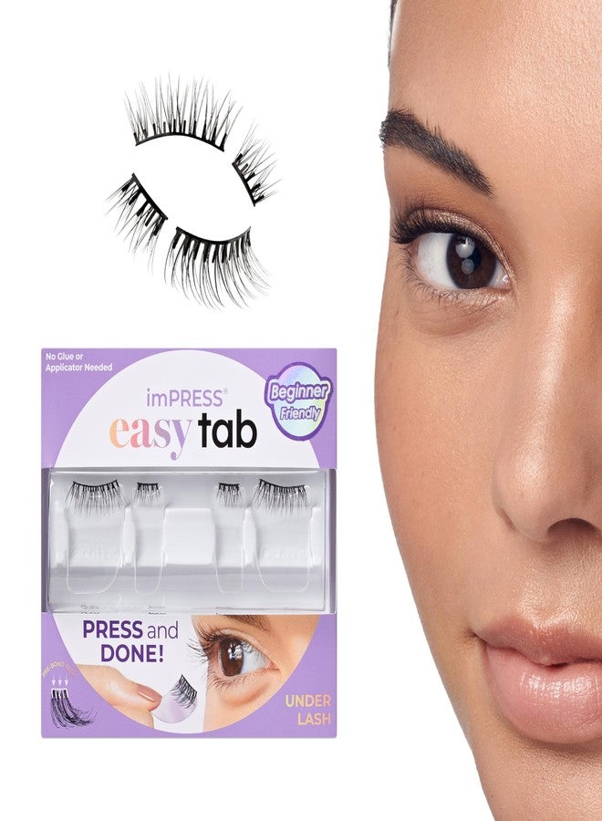 Impress KISS imPRESS Falsies Easy Tab Press On Self Adhesive Eyelashes, Black, 'Authentic Natural', 1 Pair of 5mm-7mm Inner Natural Volume Eyelash Clusters & 1 Pair of 7mm-9mm Outer Half-Lashes with Easy Tabs - Image 1