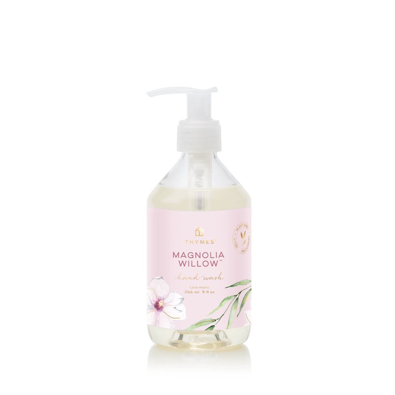 Thymes Hand Wash  Moisturizing Hand Soap Dispenser with Pump  Skin Care  Hydrating Liquid Soap Scented with Notes of Willow Magnolia Blossoms Jasmine  White Mahogany Magnolia Willow 9 fl oz