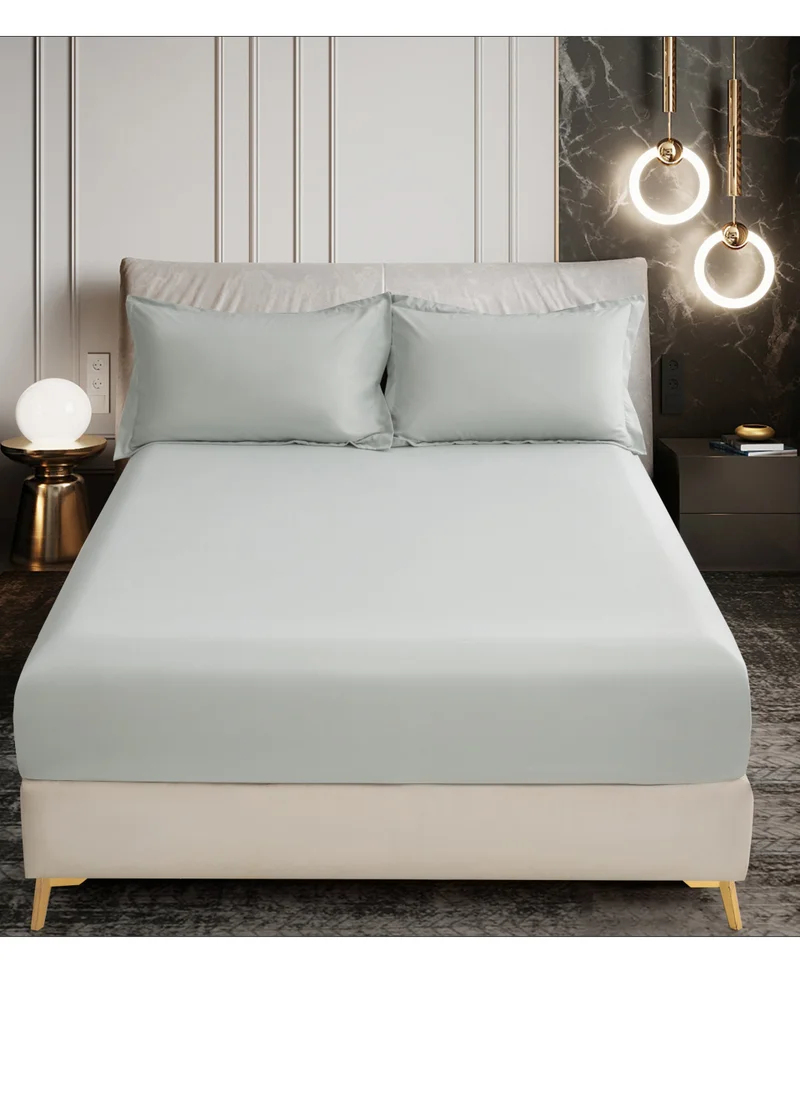 Donetella Bedding Fitted Sheet Set 3-Pcs Super King Size (200x200 CM)Solid Soft & Silky Extra Deep Cooling Bed Sheet Brushed MIcrofiber , White