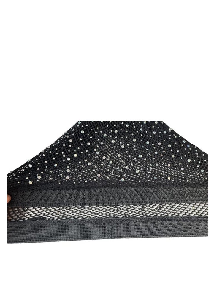 Generic - Womens High Waist Tights Fishnet Stockings Thigh High Pantyhose High Waist Tights Sparkle Rhinestone Fishnets Party Rhinestone Mesh Stockings - Image 1