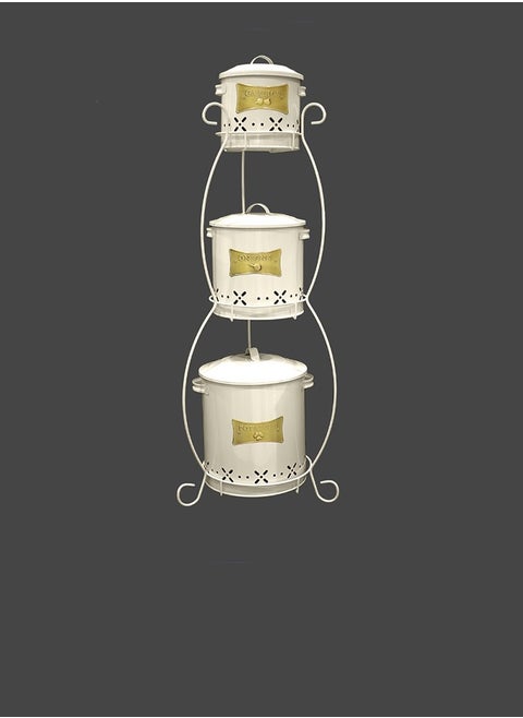 Potato Onion Bucket Storage Basket Shelf Organizer Distinctive Design 3 Shelves White