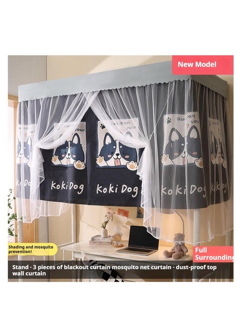 Upper Deck Single Bed Curtain Privacy Bed Tent With Stand And Mosquito Net