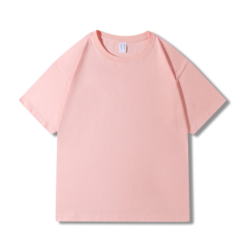 230G 40 Count Xinjiang Combed Cotton Heavyweight Pure Cotton Short-Sleeved T-Shirt For Men And Women Pure Color Round Neck White T-Shirt Bottoming Shirt - Image 1