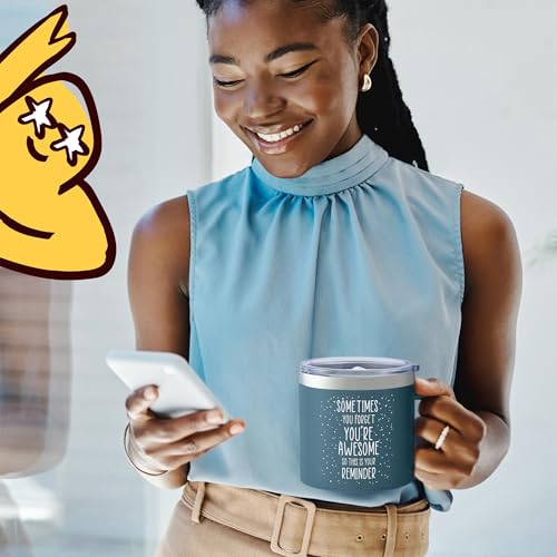 KLUBI Gifts for Coworkers Friends - Sometimes You Forget Your Awesome Gifts for Coworkers Birthday Navy 14 Ounce Coffee Mugs for Women Coffee Tumbler Funny Birthday Mothers Day from Friends - Image 2