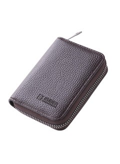Kuber Industries Kuber Industries Wallet for Women/Men | Card Holder for Men & Women | Leather Wallet for ID, Visiting Card, Business Card, ATM Card Holder | Slim Wallet | Zipper Closure, Coffee  - Image 1