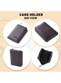 Kuber Industries Kuber Industries Wallet for Women/Men | Card Holder for Men & Women | Leather Wallet for ID, Visiting Card, Business Card, ATM Card Holder | Slim Wallet | Zipper Closure, Coffee  - Image 5