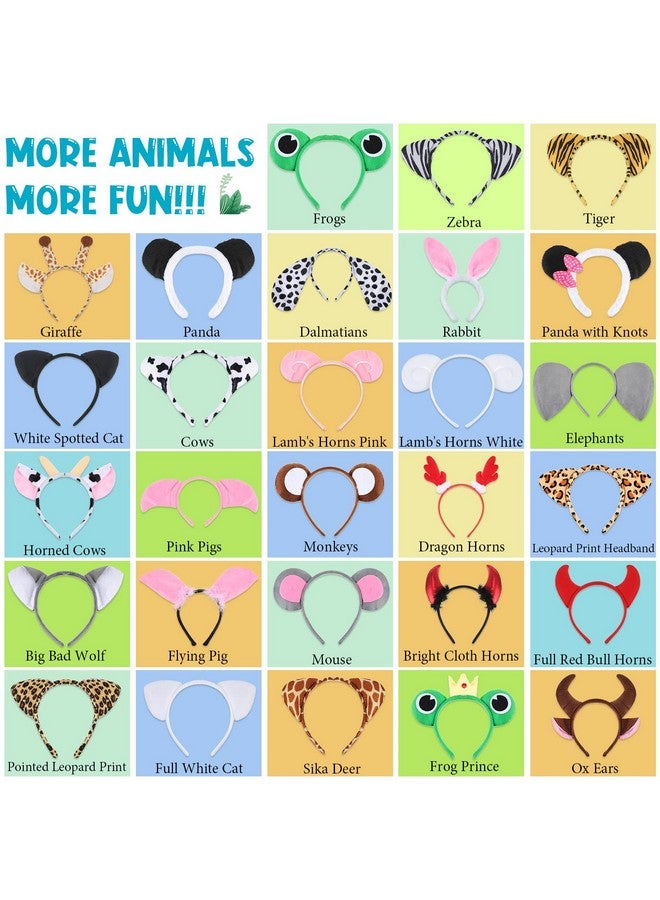 Yunsailing 28 Pieces Jungle Animal Headbands Animal Ears Headband For Adult Jungle Theme Kids Headbands Animal Horn Hair Hoop For Birthday Photo Props Zoo Animals Cosplay Party Decorations Safari Party Favors - Image 4