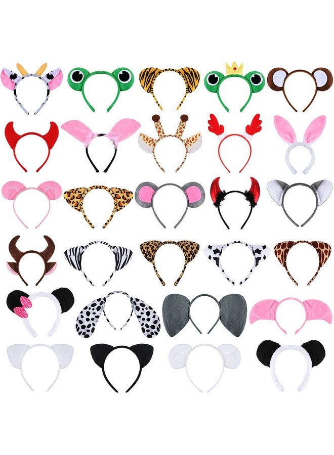 Yunsailing 28 Pieces Jungle Animal Headbands Animal Ears Headband For Adult Jungle Theme Kids Headbands Animal Horn Hair Hoop For Birthday Photo Props Zoo Animals Cosplay Party Decorations Safari Party Favors - Image 1