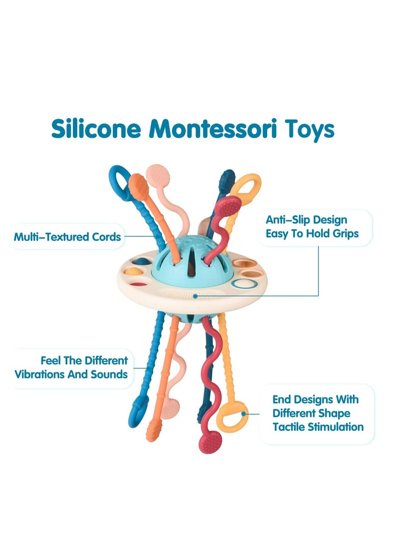 Montessori Toys for Baby 1+ Years Old, Sensory Development Toys for Toddlers 1-3, Multi-Textured Silicone Pull String Travel Toy for 18+ Months, Gift for Baby Shower  - Image 3