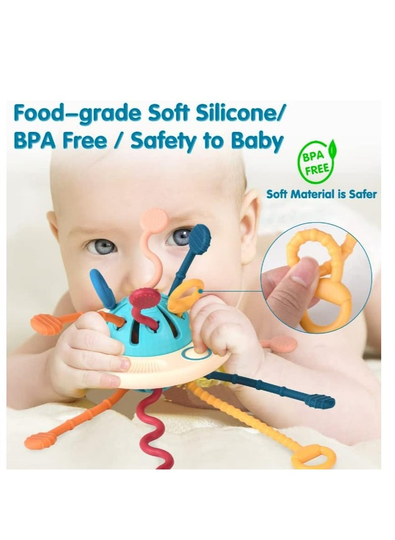 Montessori Toys for Baby 1+ Years Old, Sensory Development Toys for Toddlers 1-3, Multi-Textured Silicone Pull String Travel Toy for 18+ Months, Gift for Baby Shower  - Image 4
