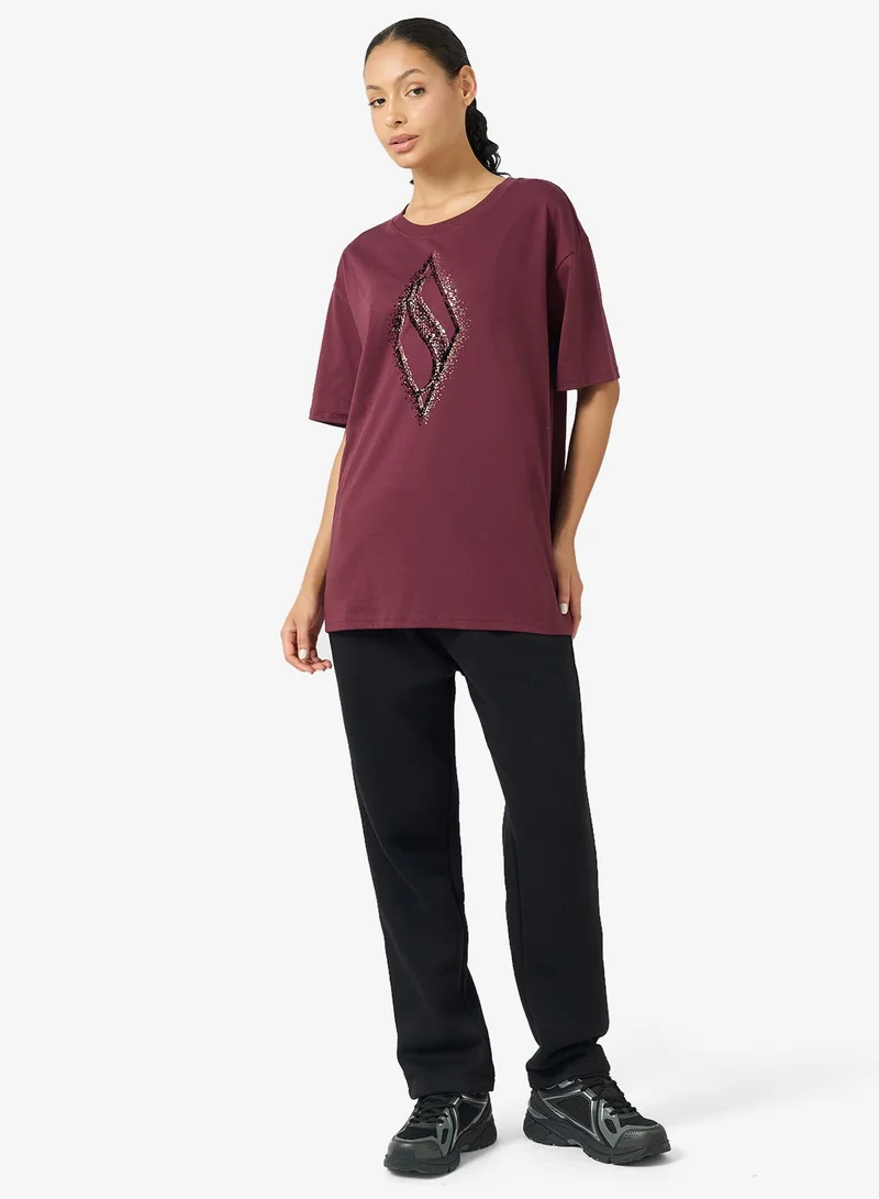 SKECHERS Gold Splatter Diamond T-Shirt