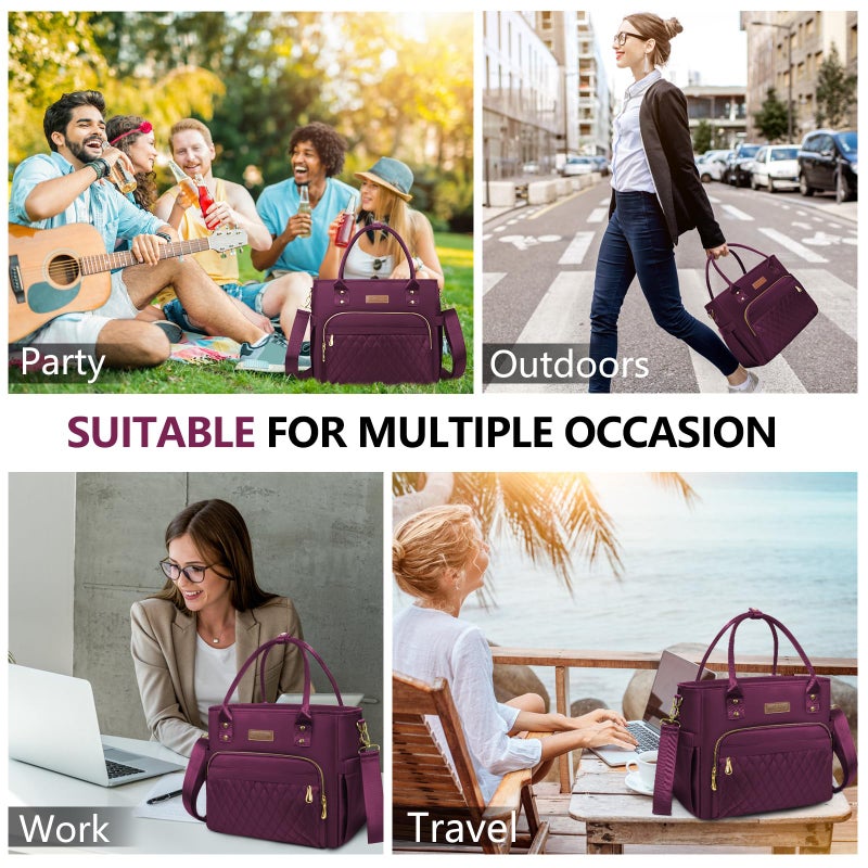 MIYCOO Lunch Bag Lunch Box Women - Leakproof Insulated Lunch Cooler Bag for Women - Large Lunch Tote Bags Adults, Purple - Image 4