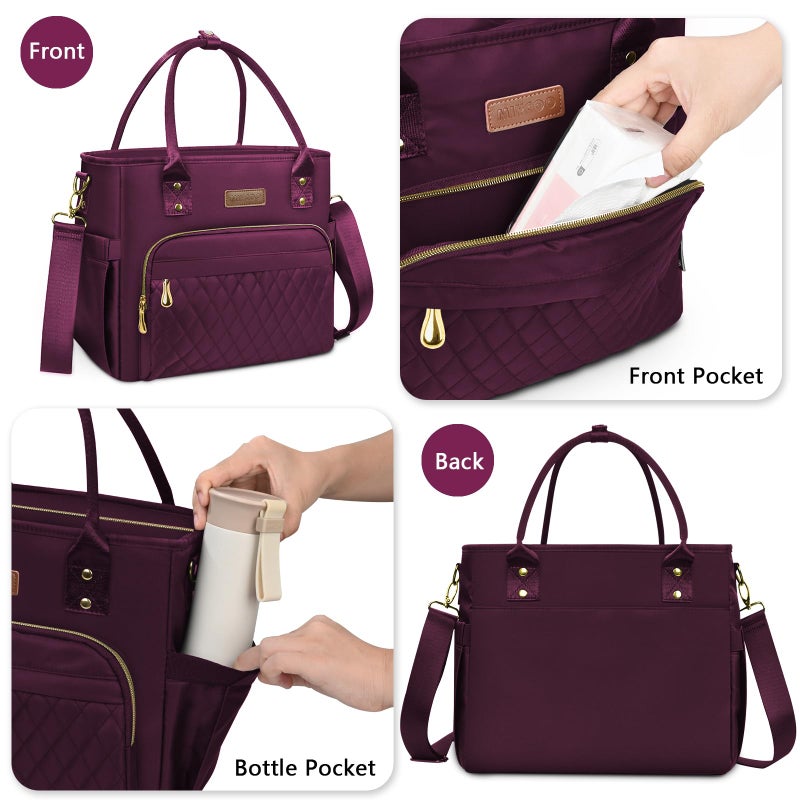 MIYCOO Lunch Bag Lunch Box Women - Leakproof Insulated Lunch Cooler Bag for Women - Large Lunch Tote Bags Adults, Purple - Image 3