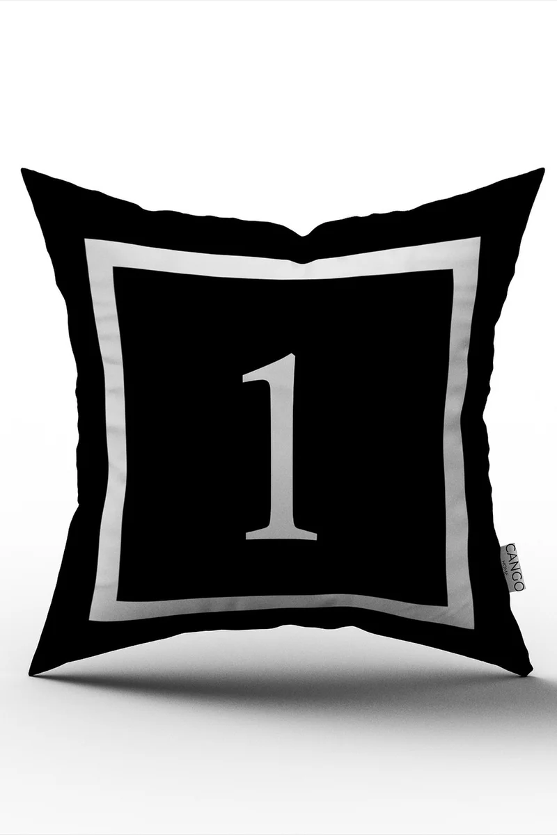Cango Home Digital Printing Throw Pillow Cover with Numbers -1