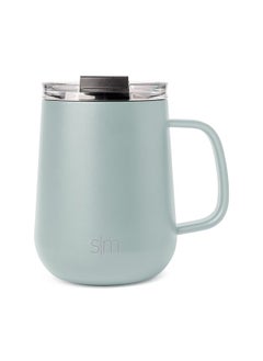 Simple Modern Simple Modern Travel Coffee Mug with Lid and Handle | Reusable Insulated Stainless Steel Coffee Tumbler Tea Cup | Gifts for Women Men Him Her | Voyager Collection | 12oz | Sea Glass Sage  - Image 1