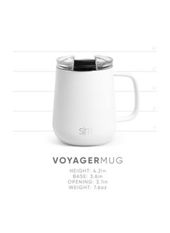 Simple Modern Simple Modern Travel Coffee Mug with Lid and Handle | Reusable Insulated Stainless Steel Coffee Tumbler Tea Cup | Gifts for Women Men Him Her | Voyager Collection | 12oz | Sea Glass Sage  - Image 4
