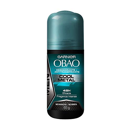 obao (Pack of 4) Garnier OBAO for Men, 48 Hour Roll on Deodorant & Antiperspirant, Cool Metal Scent, 65 g each by Garnier OBOA - Image 1