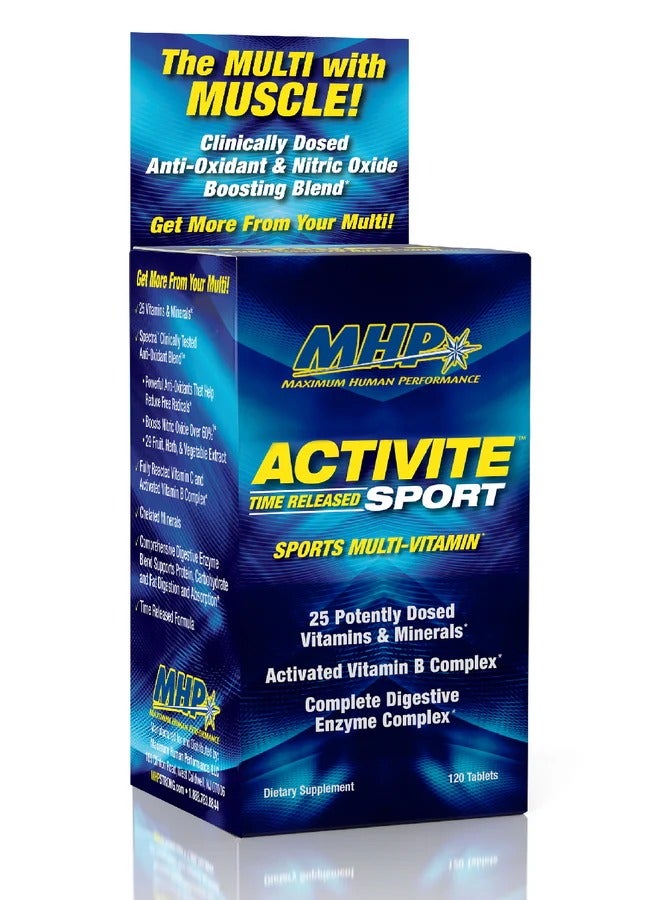 MHP MHP Activite Sport 120 Tablets – Time-Released Multivitamin for Athletes | Boosts Nitric Oxide, Enhances Energy & Supports Muscle Recovery - Image 1