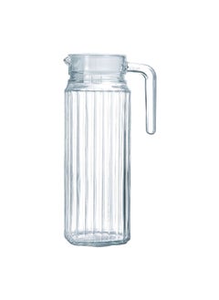 Luminarc Annealed Quadro Dishwasher Safe Glass Jug with Lid Clear 1.1 L V4068  - Image 1