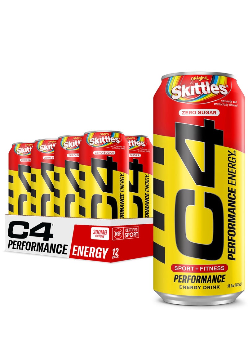 C4 - C4 Original Pre-Workout Energy Ready to Drink - Skittles - Pack of 12 - Image 1