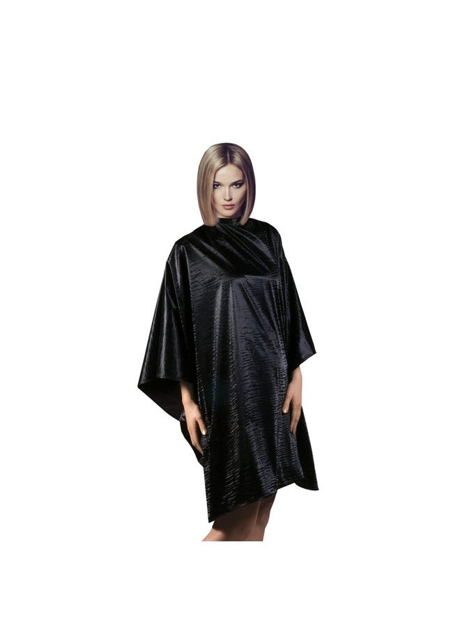 Cricket Debut All Purpose Hairstylist Cape For Professional Salon Barbershop Clients Hook & Loop Neck Closure Black - Image 1