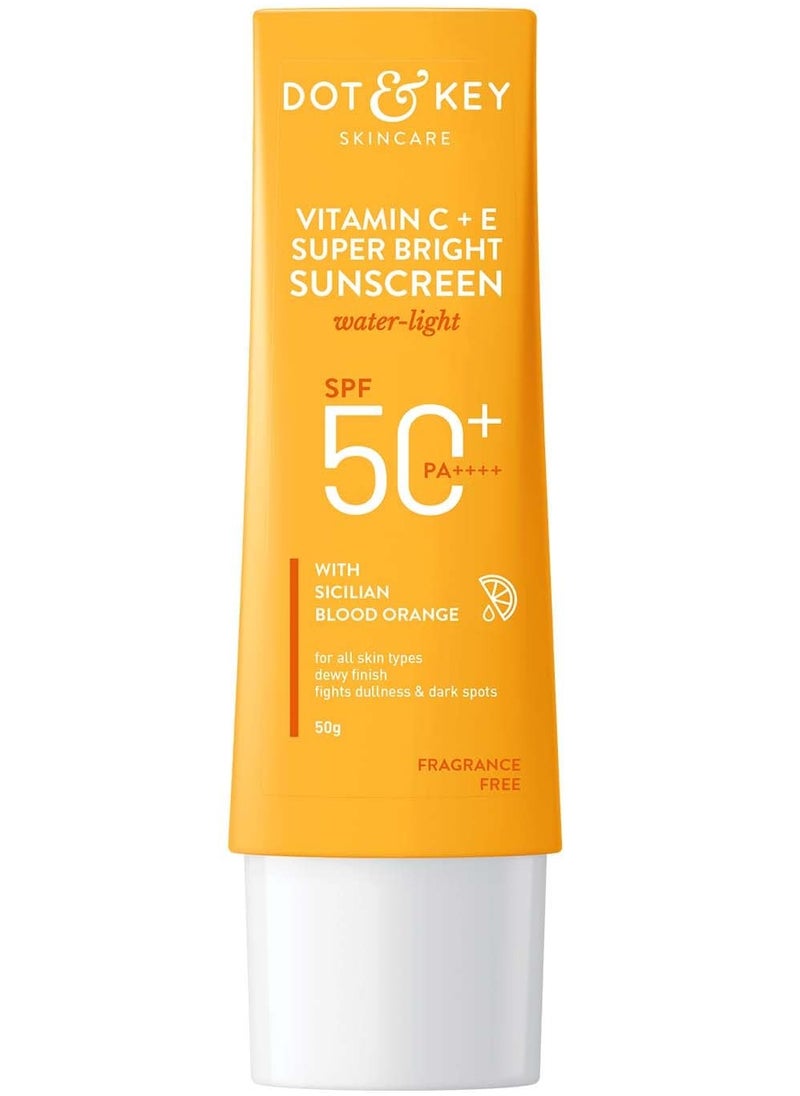 Dot & Key - Dot and Key Vitamin C and E Super Bright Sunscreen SPF 50 PA Enhances Skin Glow and Radiance 50 g - Image 1