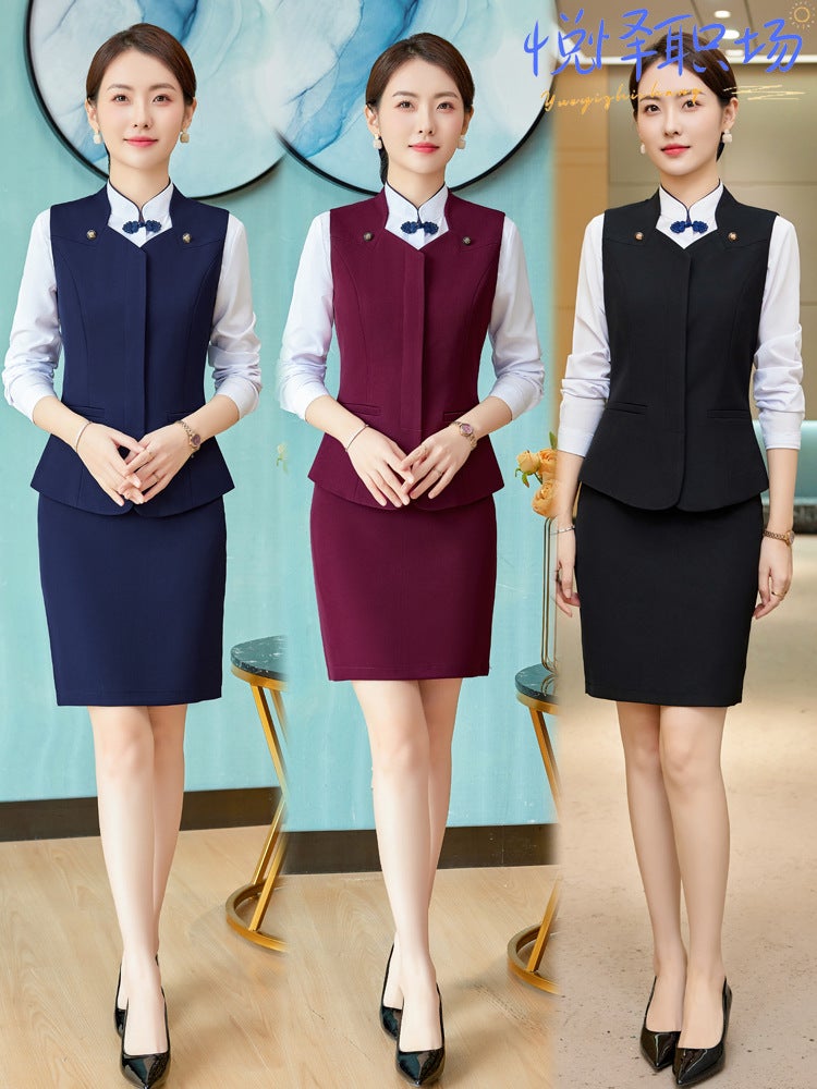 Professional Vest Suit Female Customer Service Foreman Tooling New Fashion Stewardess Uniform El Front Desk Work Clothes Customized - Image 2