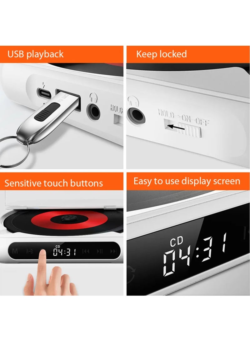 KC-918 Portable CD Player,  Personal CD Players with Bluetooth for Car, Travel or Language learning, Rechargeable Small Music Player  - Image 5