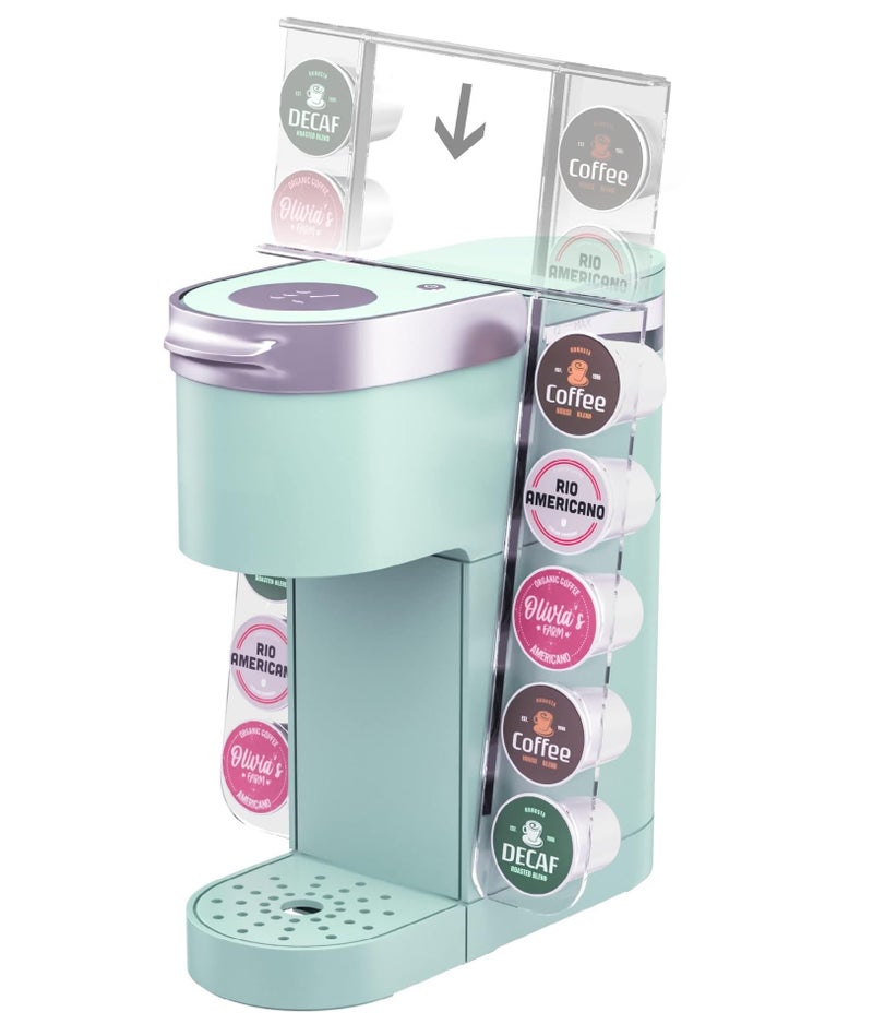 GALVANOX Acrylic K Cup Organizer - Fits the Keurig K-Mini/K Mini-Plus (ONLY), Space Saving Pod Holder for Single Serve Coffee Makers, 10 Pod Capacity (Machine is NOT included) - Image 1