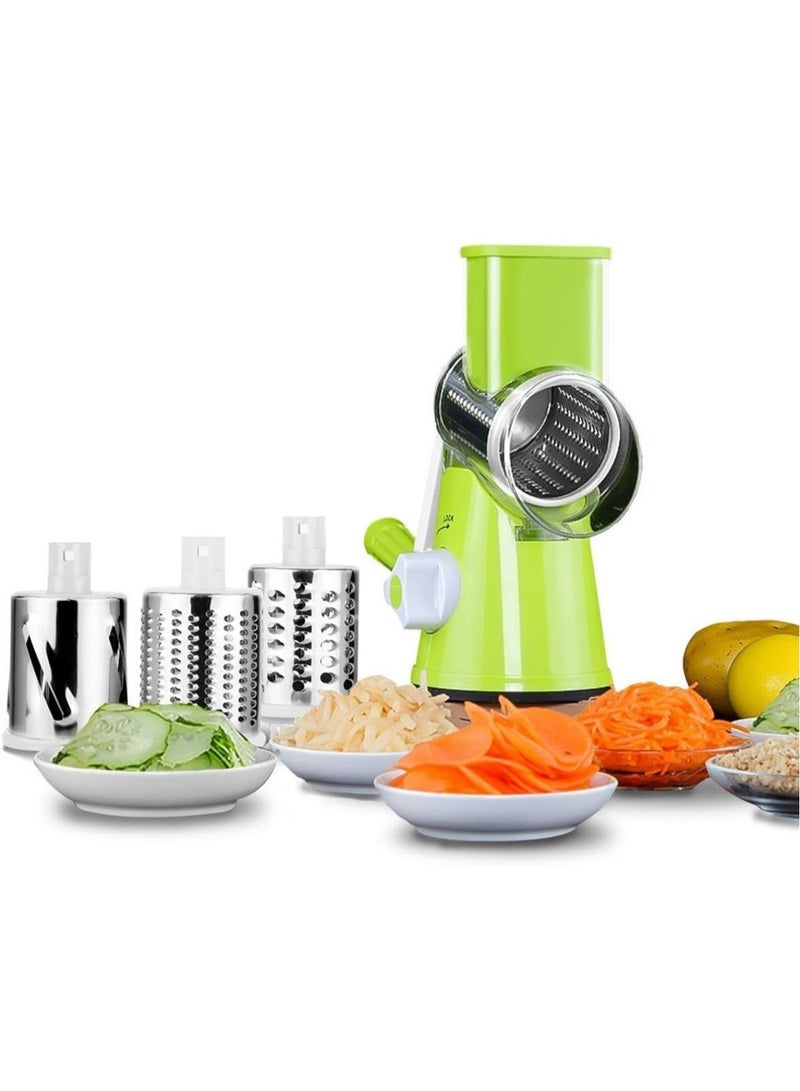 3 in 1 Multifunctional Vegetable Slicer Green/White  - Image 1