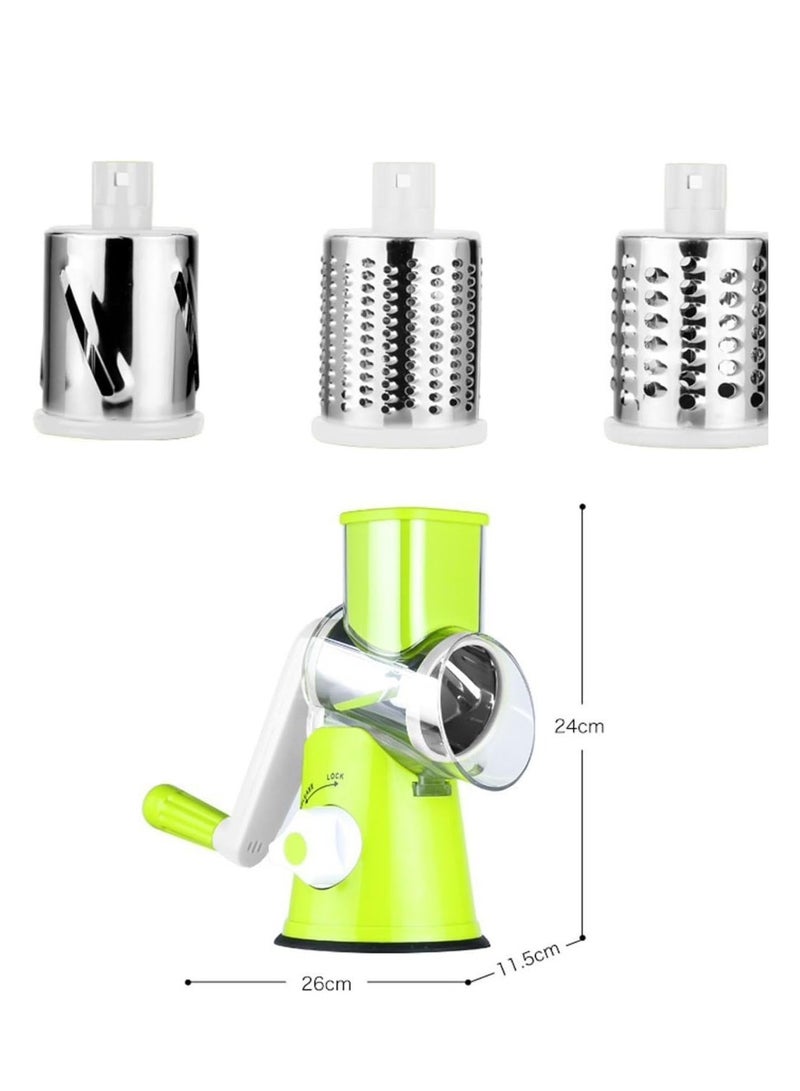 3 in 1 Multifunctional Vegetable Slicer Green/White  - Image 2