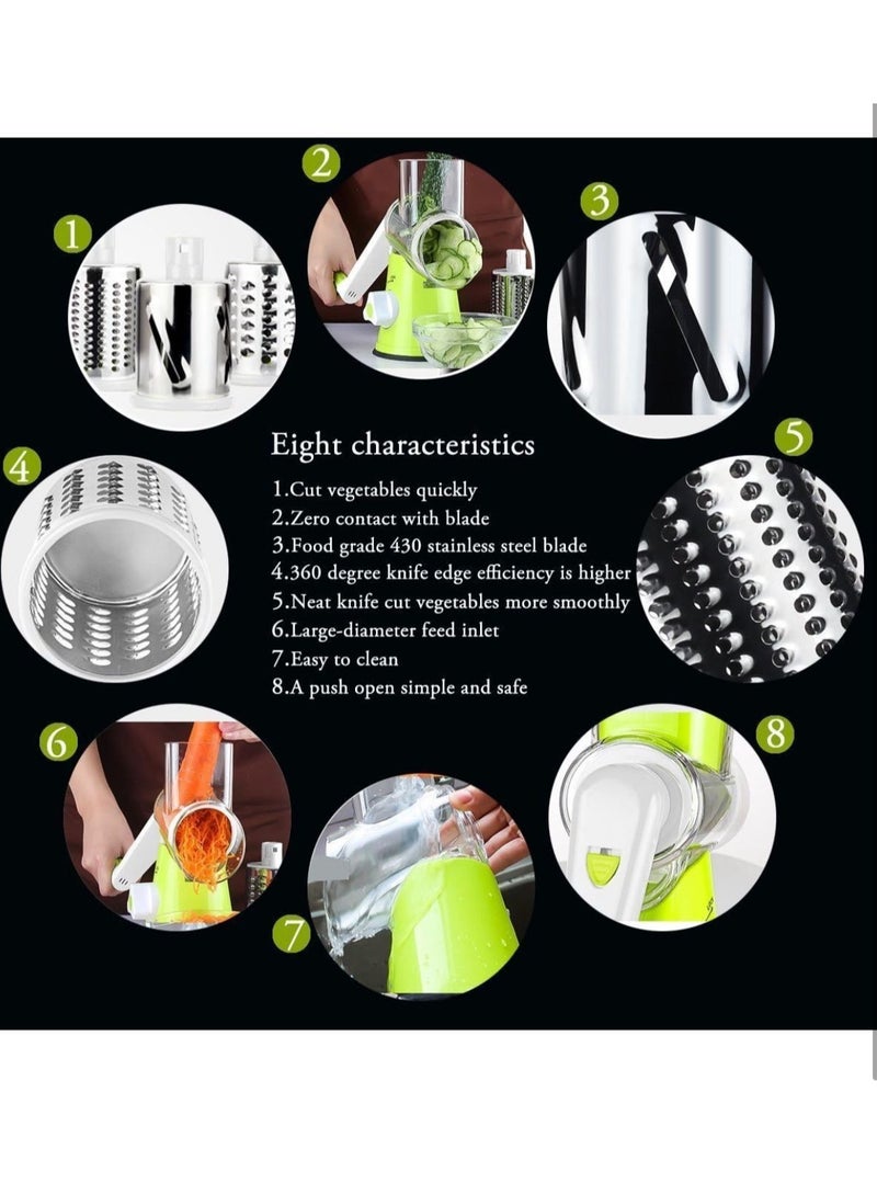 3 in 1 Multifunctional Vegetable Slicer Green/White  - Image 4