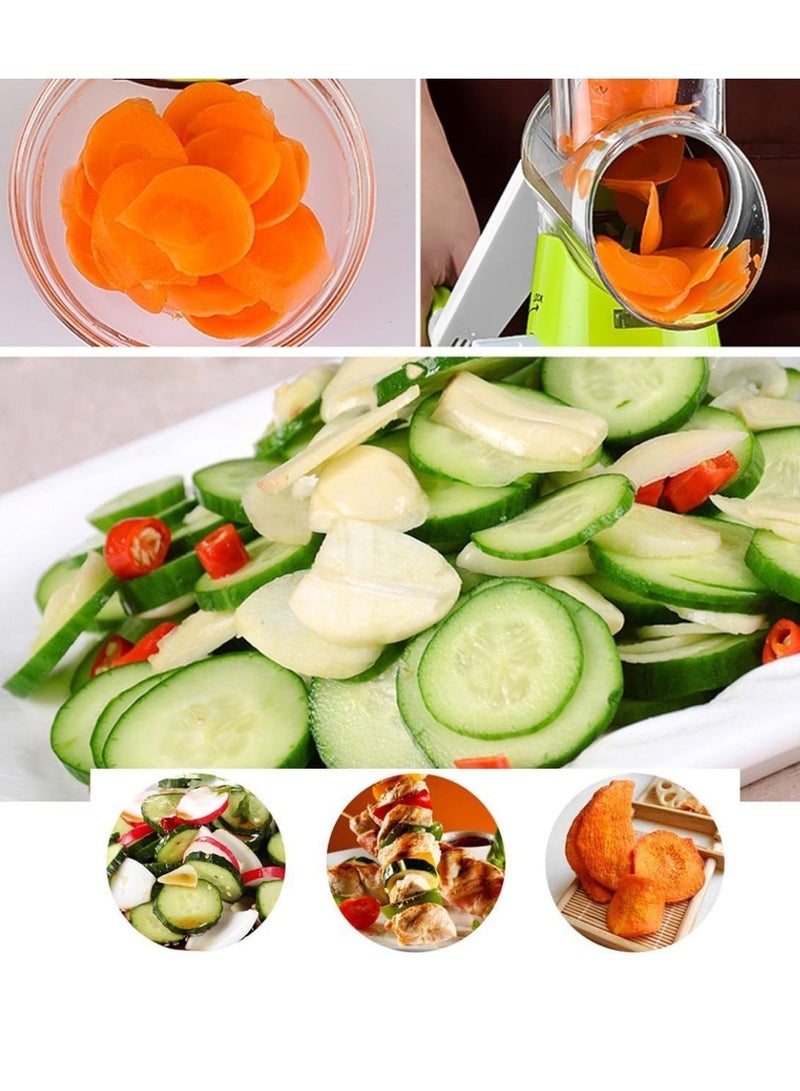 3 in 1 Multifunctional Vegetable Slicer Green/White  - Image 5