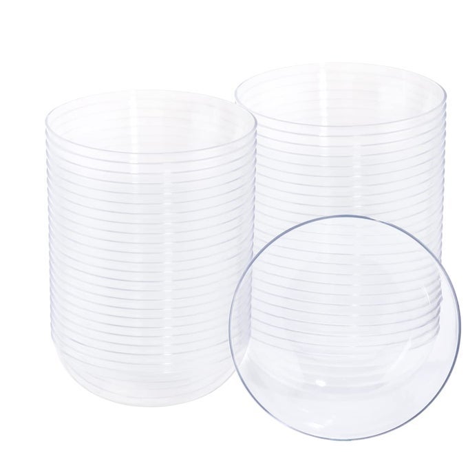 50PACK CLEAR PLASTIC BOWLS DISPOSABLE 10OZ PREMIUM HEAVY CRYSTAL PLASTIC SALSA BOWLS IDEAL FOR WEDDING PARTY