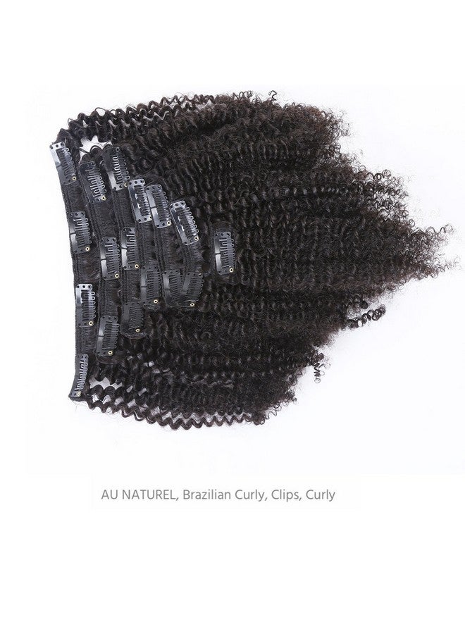 Lacer Afro Kinky Curly Clip In Human Remy Hair Extensions Brazilian Curly Clips Hair Extensions 4B 4C 8A Virgin Thick Natural Black Color Clip On For Black Women 1022 Inch (10 Inch Ac 1B) - Image 2