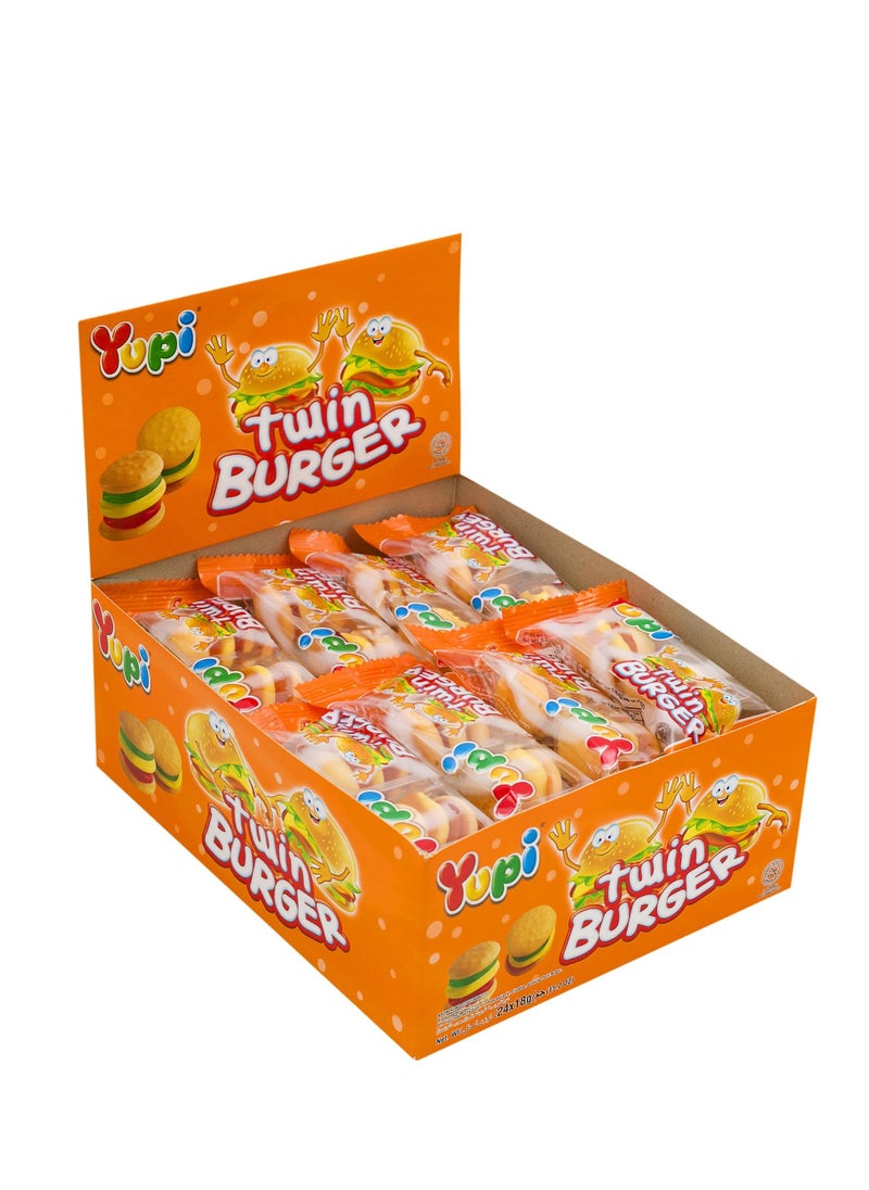 Yupi Yupi Jelly Twin Burger Jello Candy Box - 24 Pieces  - Image 1