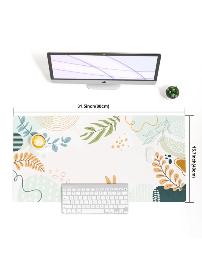 phomemo Decorative Large Mouse Pad, 80x40cm Xxl Full Desk Mat with Non-slip Base and Waterproof Surface, Abstract Botanical Design for Office and Home Use (Multicolour) - Image 2