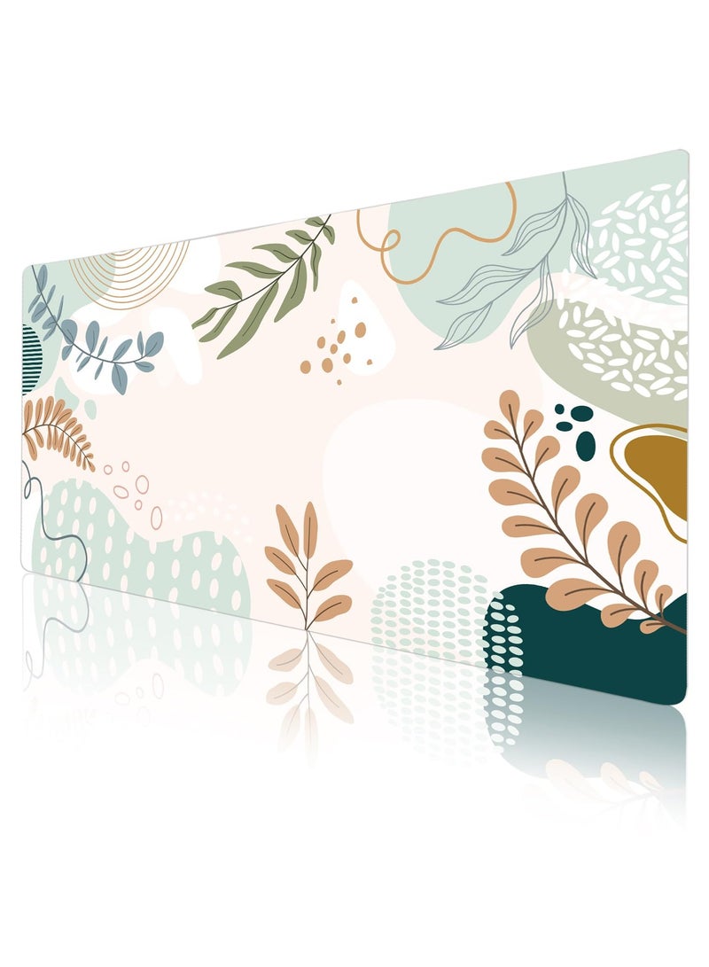 phomemo Decorative Large Mouse Pad, 80x40cm Xxl Full Desk Mat with Non-slip Base and Waterproof Surface, Abstract Botanical Design for Office and Home Use (Multicolour) - Image 1