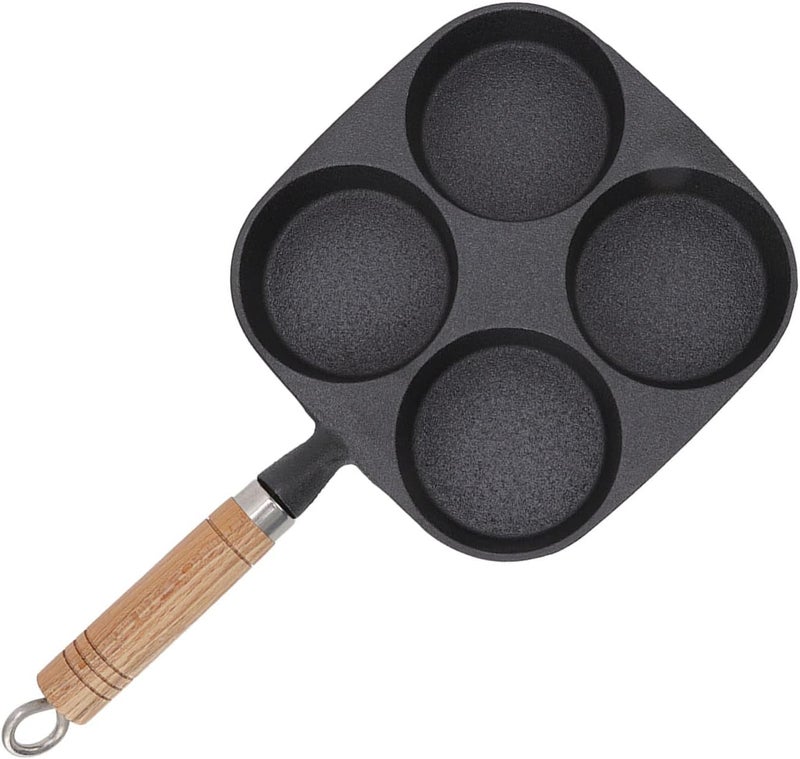 SUNGOOYUE Egg Pan, 4 Cup Nonstick Cast Iron Egg Frying Pan for Pancakes Omelettes and Burgers, with Easy and Even Heating, Suitable for Gas Electric and Induction Cooktops - Image 5