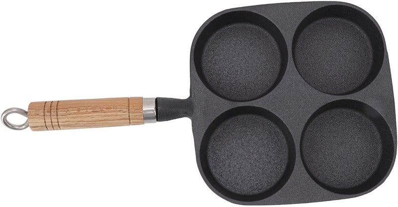 SUNGOOYUE Egg Pan, 4 Cup Nonstick Cast Iron Egg Frying Pan for Pancakes Omelettes and Burgers, with Easy and Even Heating, Suitable for Gas Electric and Induction Cooktops - Image 1