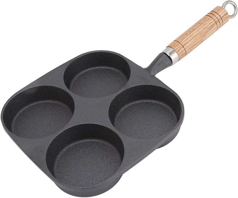 SUNGOOYUE Egg Pan, 4 Cup Nonstick Cast Iron Egg Frying Pan for Pancakes Omelettes and Burgers, with Easy and Even Heating, Suitable for Gas Electric and Induction Cooktops - Image 4