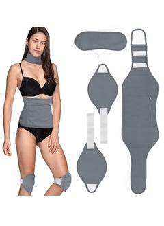 GUDOO 4 Pack Castor Oil Pack for Knee Neck and Abdomen Reusable Compress Castor Oil Pack Wrap for Abdomen with Adjustable Elastic Strap Flannel Cotton Machine Washable Anti Oil Leak  - Image 1
