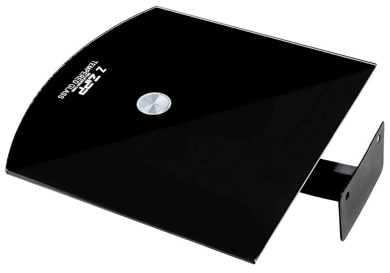 ZIPP Z D 1 G Home 1 Tier Black Floating Shelf Tempered Glass - Image 1