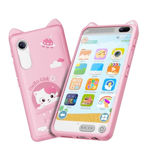 E teacher Kids Smart Phone for Girls 397 Touchscreen Kids Phone Toys for 312 Birthday Dual Camera Builtin 8G SD Card Cell Phone for Boys Girls ToysPink - Image 1